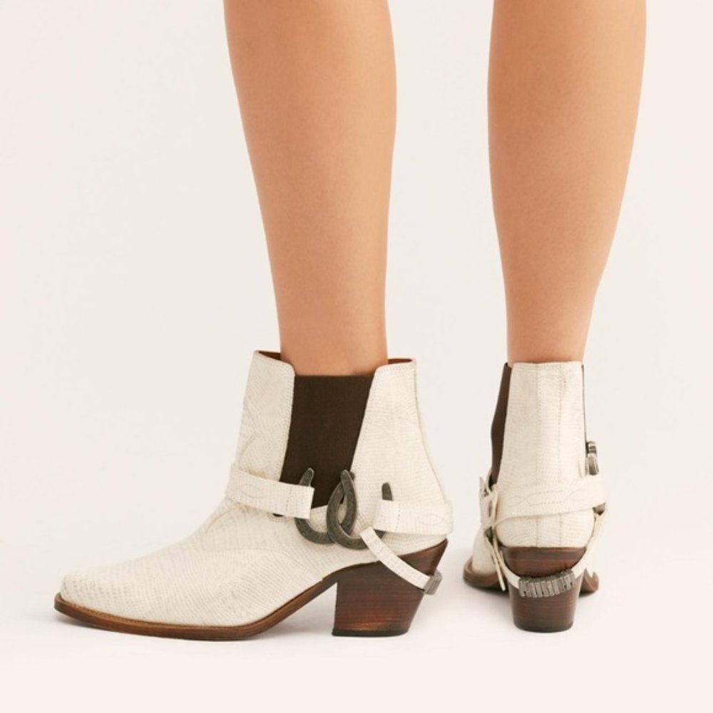 Free People White Ankle Boots